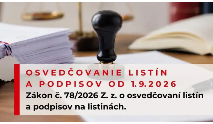 Fotka pre článok Osvedčovanie listín a podpisov od 1.9.2026